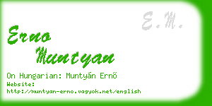 erno muntyan business card